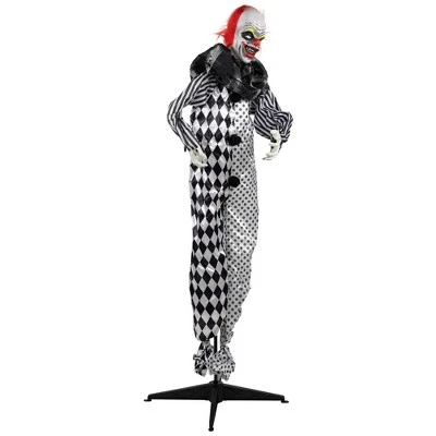 Northlight Spooky Town 5.5' Animated Standing Clown with Glowing Eyes Halloween Decoration - Image 3