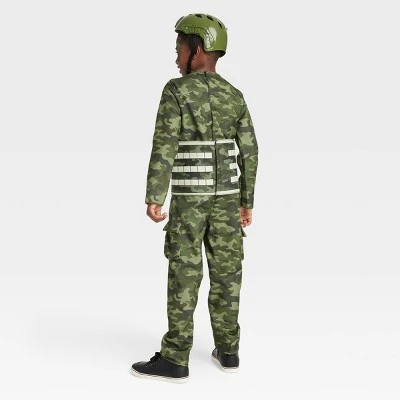 Kids' Army Halloween Costume Jumpsuit with Accessories - Hyde & EEK! Boutique™ Green - Image 4