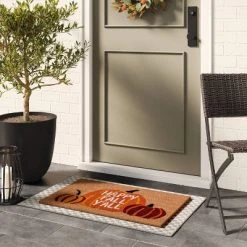 Hyde & EEK! Boutique 1'6"x2'6" 'Happy Fall Y'all' Pumpkin Coir Halloween Doormat Orange - Hyde & EEK! Boutique™