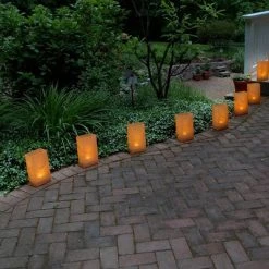Lumabase 10ct Plastic Luminaria Lanterns Tan