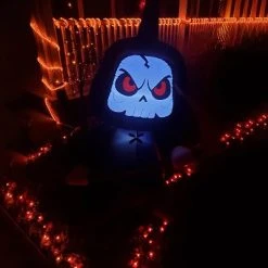 Sunnydaze Decor Sunnydaze 60" Self-Inflatable Holiday Grim Reaper with Scythe Outdoor Halloween Lawn Decoration with LED Lights