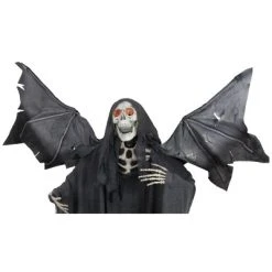Northlight 5.25' Sonic Skeletal Reaper with Wings and Red Eyes Halloween Decoration - Black/Red