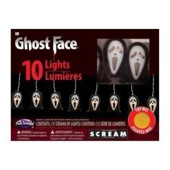 Fun World Funworld Glowing Ghost Face String Lights | 5.9 Foot String w/ 10 LED Lights