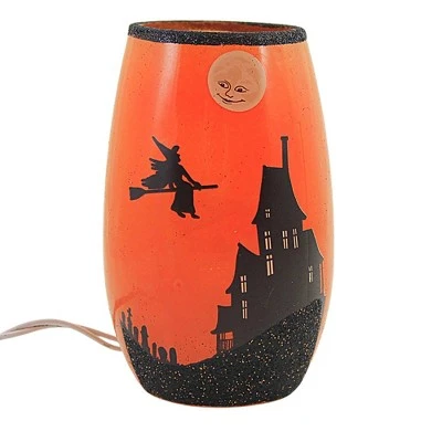 Stony Creek 5.0" Halloween Pre-Lit Small Vase. Witch Cat Haunted Moon - Novelty Sculpture Lights - Image 4