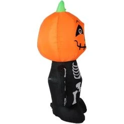 Sunnydaze Decor Sunnydaze Indoor/Outdoor Halloween Pumpkin Head Skeleton Man Inflatable Yard Decoration - 50"