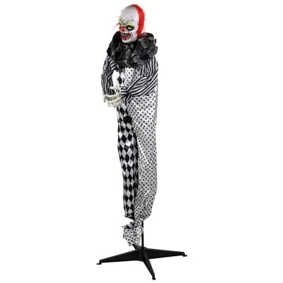 Northlight Spooky Town 5.5' Animated Standing Clown with Glowing Eyes Halloween Decoration - Image 2