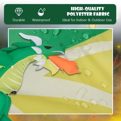 Costway 5 FT Hanging Halloween Inflatable Fire-breathing Dragon Flying Decoration Yard - Image 6