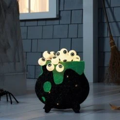 Hyde & EEK! Boutique 13" Witch Cauldron with Eye Balls Halloween Novelty Sculpture Light - Hyde & EEK! Boutique™