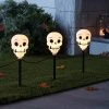 Hyde & EEK! Boutique 5ct Incandescent Clear Skull Halloween Pathway Stake Lights - Hyde & EEK! Boutique™