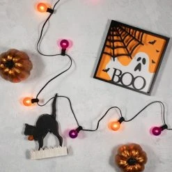 Northlight 10-Count Orange and Purple G40 Globe Halloween Lights, 9ft Black Wire