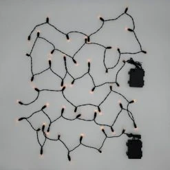 Lumabase 8' 2ct Battery Operated Mini String LED Lights Orange