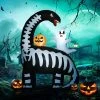 HOMCOM 6FT Halloween Inflatable Dinosaur with Ghost and Pumpkin, Halloween Decorations with LED Lights for Garden, Indoor, Outdoor