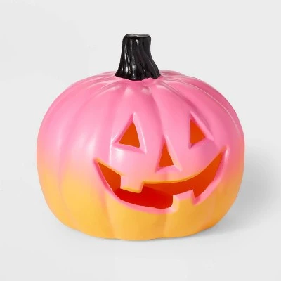 Hyde & EEK! Boutique Light Up Ombre Pink Night of the Vivid Dead Pumpkin Halloween Scene Prop - Hyde & EEK! Boutique™ - Image 2