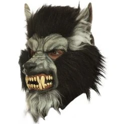 Halloween Express Ghoulish Mens Scary Gray Howling Werewolf Costume Mask - - Gray
