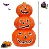 Costway Pre-Lit Halloween Pumpkin Lantern 3 Tiers Hand-Painted Ceramic Pumpkins