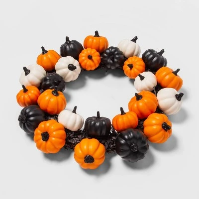 Hyde & EEK! Boutique Pumpkins and Black Grass Halloween Wreath - Hyde & EEK! Boutique™ - Image 2