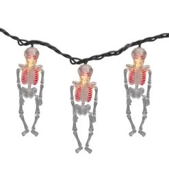 Northlight 10ct Skeleton Halloween Lights - 7.5ft Black Wire