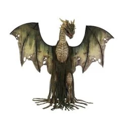 Halloween Express Animated Dark Forest Dragon Halloween Decoration - Size 7 ft - Brown