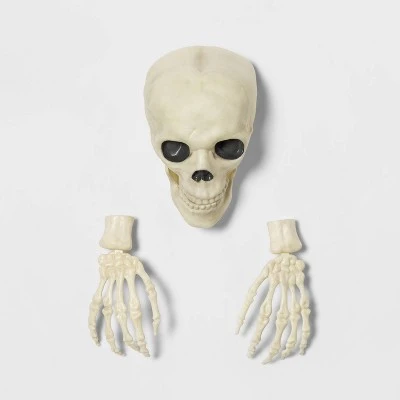 Hyde & EEK! Boutique Glow in the Dark Skull with Hands Halloween Decorative Prop - Hyde & EEK! Boutique™ - Image 2