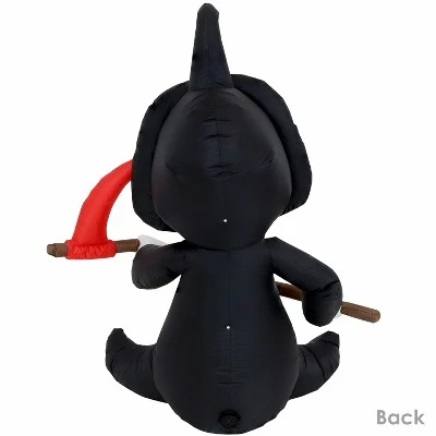 Sunnydaze Decor Sunnydaze 60" Self-Inflatable Holiday Grim Reaper with Scythe Outdoor Halloween Lawn Decoration with LED Lights - Image 6