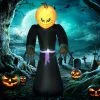 HOMCOM 7ft Tall Inflatable Halloween Pumpkin Reaper Light Up Yard Decoration with LED Lights and Fan