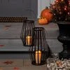 Hyde & EEK! Boutique 18" Light Up Metal Slat Black Halloween Decorative Lantern - Hyde & EEK! Boutique™