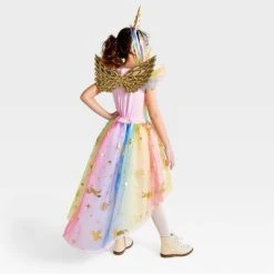 Kids' Rainbow Unicorn Halloween Costume Dress with Headpiece - Hyde & EEK! Boutique™ Multi-colored