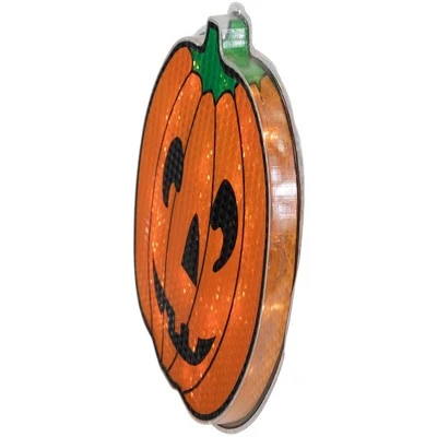 Northlight 13.5" Lighted Orange Jack O' Lantern Halloween Window Silhouette - Image 3