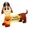 Costway 5.5 FT Halloween Inflatable Dachshund Blow-up Dog with Pirate Hat & Pumpkin
