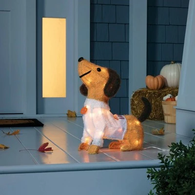 Hyde & EEK! Boutique 15.5" Dachshund Character 'Hello Fall' Halloween Novelty Sculpture Light - Hyde & EEK! Boutique™