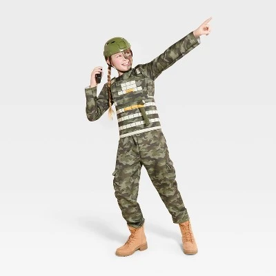 Kids' Army Halloween Costume Jumpsuit with Accessories - Hyde & EEK! Boutique™ Green - Image 2