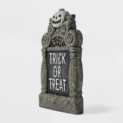 Hyde & EEK! Boutique Light Up Pumpkin Trick or Treat Foam Halloween Decorative Tombstone - Hyde & EEK! Boutique™ - Image 2