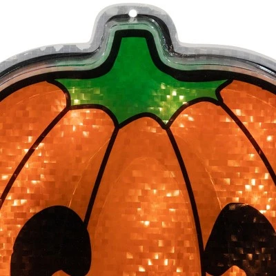 Northlight 13.5" Lighted Orange Jack O' Lantern Halloween Window Silhouette - Image 4