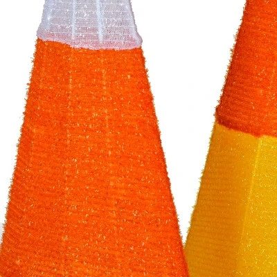 National Tree Company 3-Piece Pre-Lit Candy Corn Cones - Image 2