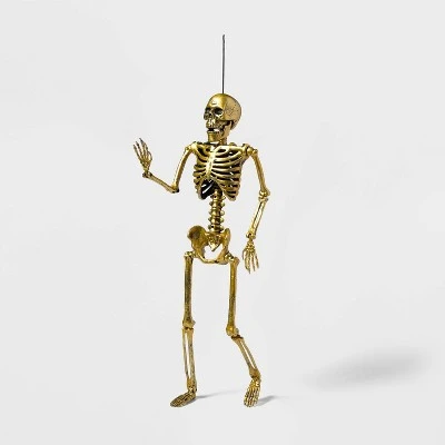 Hyde & EEK! Boutique 24" Gold Halloween Posable Skeleton - Hyde & EEK! Boutique™ - Image 2