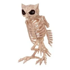 Seasons USA Inc Seasons USA Owl Skeleton Halloween Decoration - 13.5 in - Beige