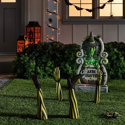 Hyde & EEK! Boutique 2pc Witch Feet Yard Stakes Halloween Decorative Prop - Hyde & EEK! Boutique™