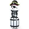 Tangkula 8FT Halloween Inflatable Pirate Barrel Quick Air Blow Holiday Decoration Blow Up Halloween Pirate w/ LED Lights