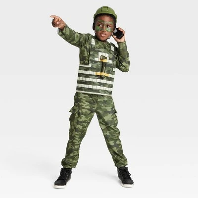 Kids' Army Halloween Costume Jumpsuit with Accessories - Hyde & EEK! Boutique™ Green - Image 3